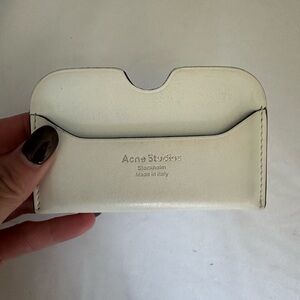 Acne White Leather Card Holder